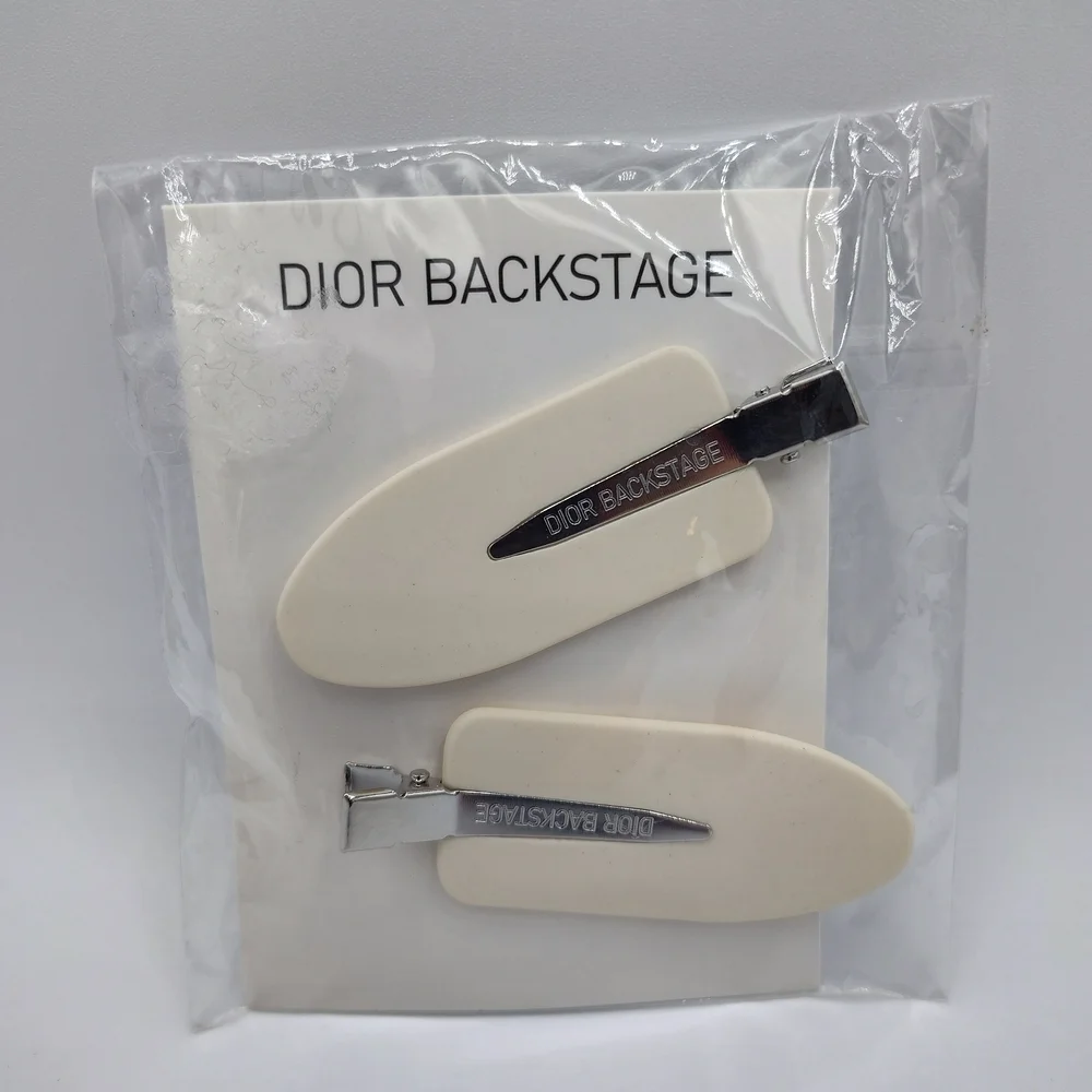 DIOR BACKSTAGE Hair Clips 2pc White Runway Stylist Tools Authentic GWP Pro NIP